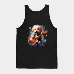 Bichon Frise Playing Guitar Tank Top